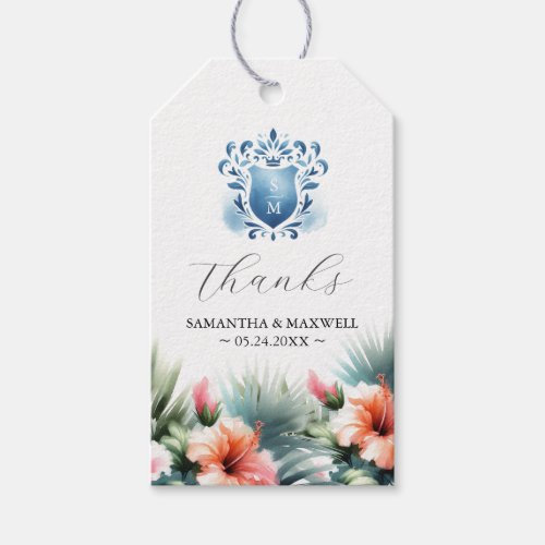 Wedding Favor Tags Watercolor Flowers