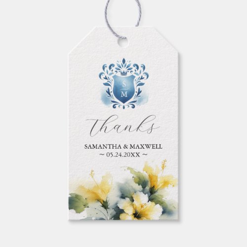 Wedding Favor Tags Watercolor Flowers