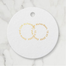 Wedding Favor Tags with Names, circle shape