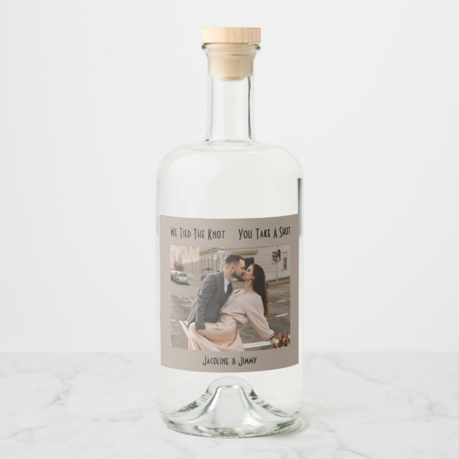 Wedding Favor Take A Shot Liquor Bottle Label (Front)
