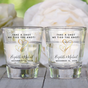 Wedding Favor Take A Shot We Tied The Knot Glass