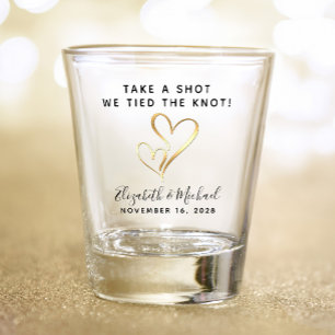 Wedding Favor Take A Shot We Tied The Knot Glass