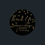 Wedding Favor Thank You Black and Gold Candy Tin<br><div class="desc">Thank your guests by attending your wedding with the black and gold confetti candy tin. You can choose which treats to fill it with</div>