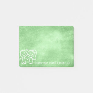 Wedding Favor Thank You Chalkboard Lemon Green Post-it Notes