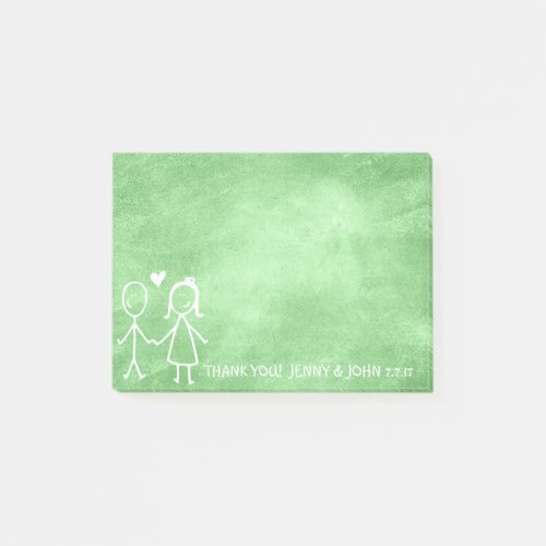 Wedding Favor Thank You Chalkboard Lemon Green Post_it Notes