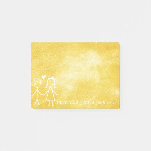 Wedding Favor Thank You Chalkboard Lemon Yellow Post_it Notes