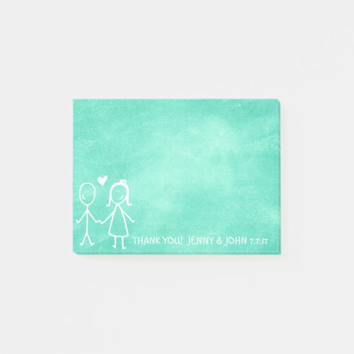 Wedding Favor Thank You Chalkboard MInt Aquamarine Post_it Notes