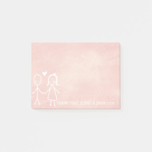 Wedding Favor Thank You Chalkboard Peach Pastel Post_it Notes