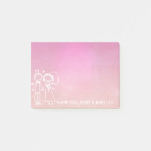 Wedding Favor Thank You Chalkboard Pink Ombre Post-it Notes