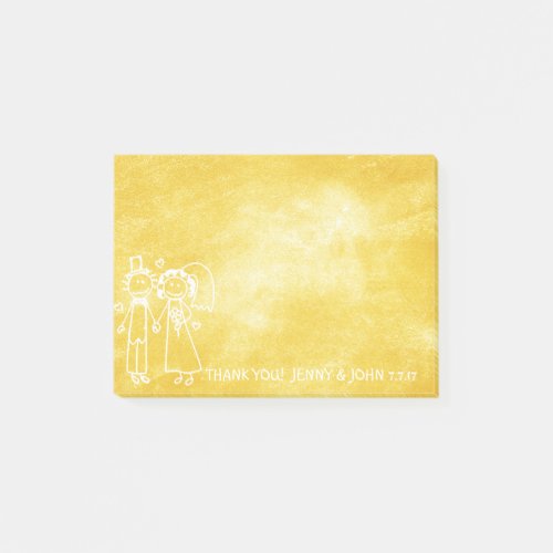 Wedding Favor Thank You Chalkboard Yellow Lemon Post_it Notes