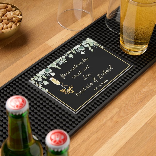 Wedding Favor Thank You Champagne Glass  Bar Mat (Insitu (Bar 2))