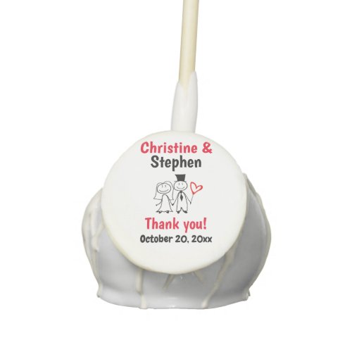 Wedding Favor Thank You Cute Cartoon Stick Couple