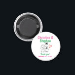 Wedding Favor Thank You Cute Cartoon Stick Couple Magnet<br><div class="desc">A cute magnet to use as a favor at any of your wedding events -- an engagement party,  bridal shower,  or the wedding itself!  Personalize with your names,  wedding date,  and custom message.</div>