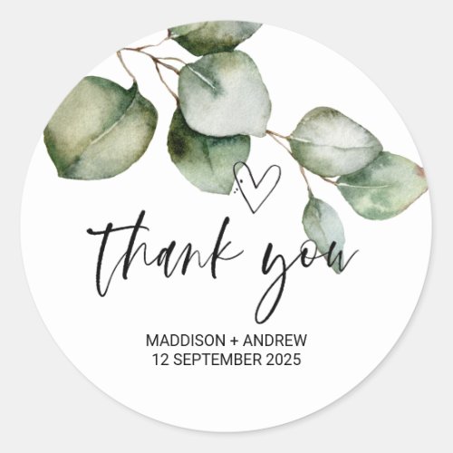 Wedding Favor Thank You From Bride Groom  Favor  Classic Round Sticker