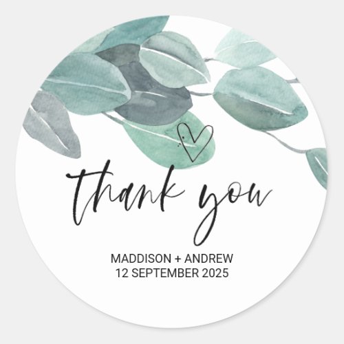 Wedding Favor Thank You From Bride Groom  Favor  Classic Round Sticker