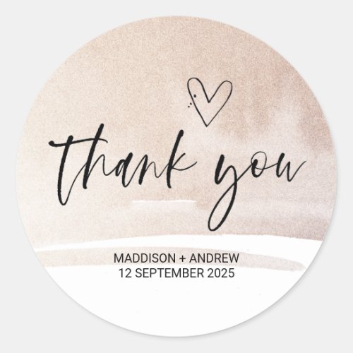 Wedding Favor Thank You From Bride Groom  Favor  Classic Round Sticker