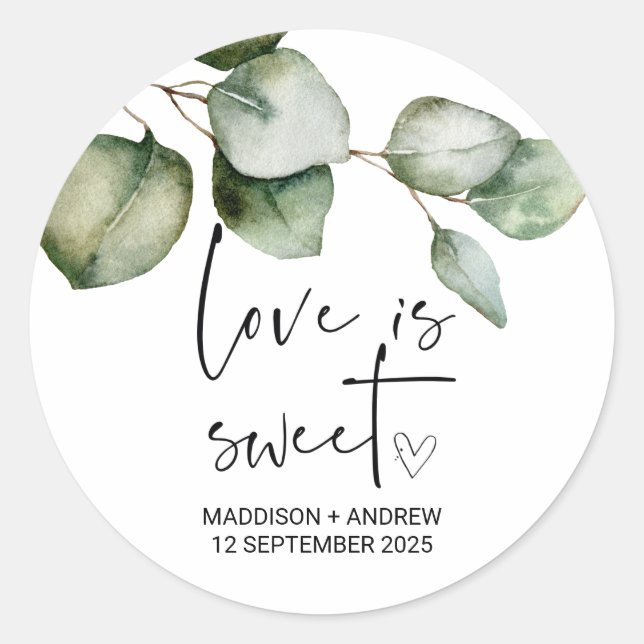 Wedding Favor Thank You From Bride Groom  Favor  Classic Round Sticker (Front)