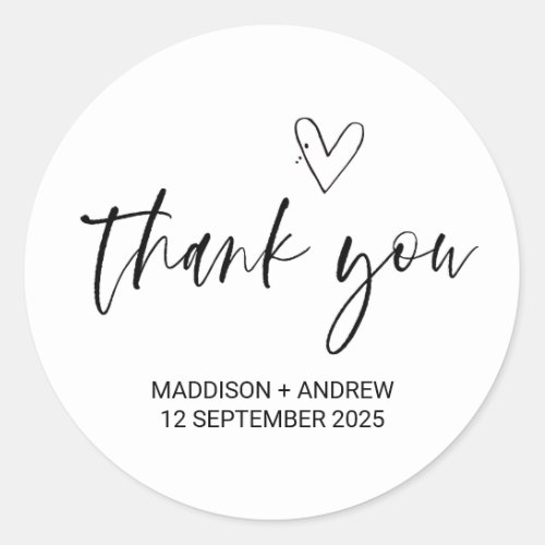 Wedding Favor Thank You From Bride Groom  Favor  Classic Round Sticker