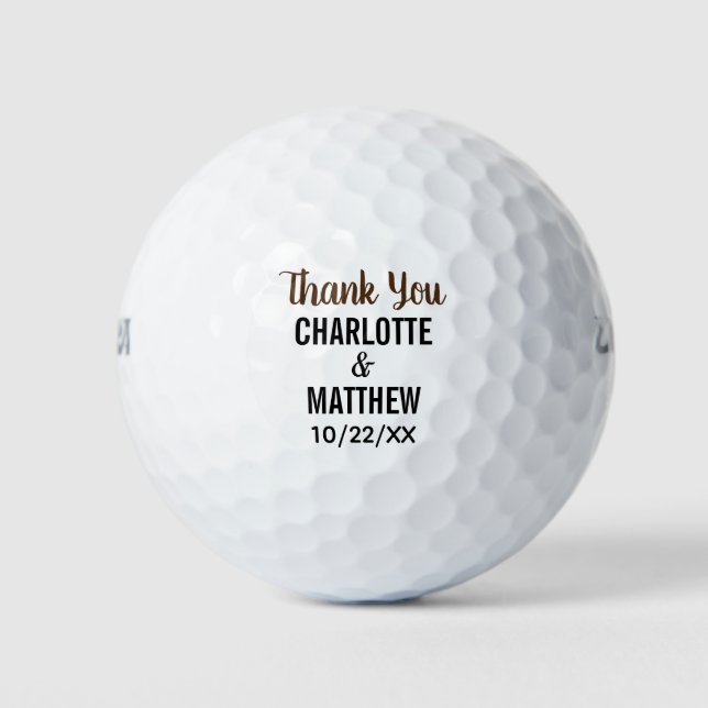 Wedding Favor Thank You Golf Balls (Front)