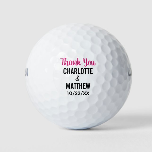 Wedding Favor Thank You Golf Balls (Front)