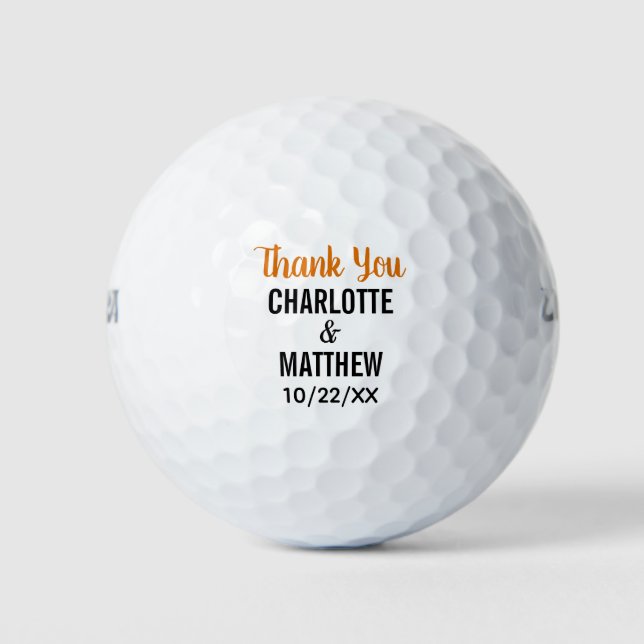 Wedding Favor Thank You Golf Balls (Front)