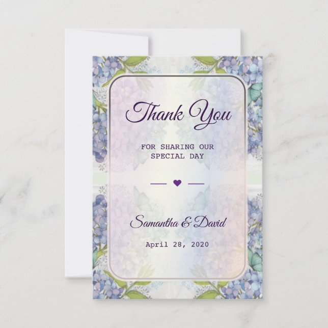 Wedding Favor Thank You Luxury Pastel Floral Card (Front)