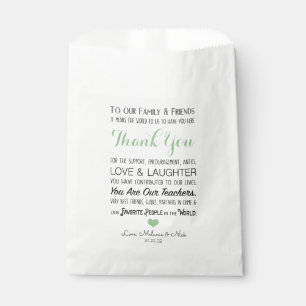 Wedding Favor Thank You Message sage green 3981 Bag