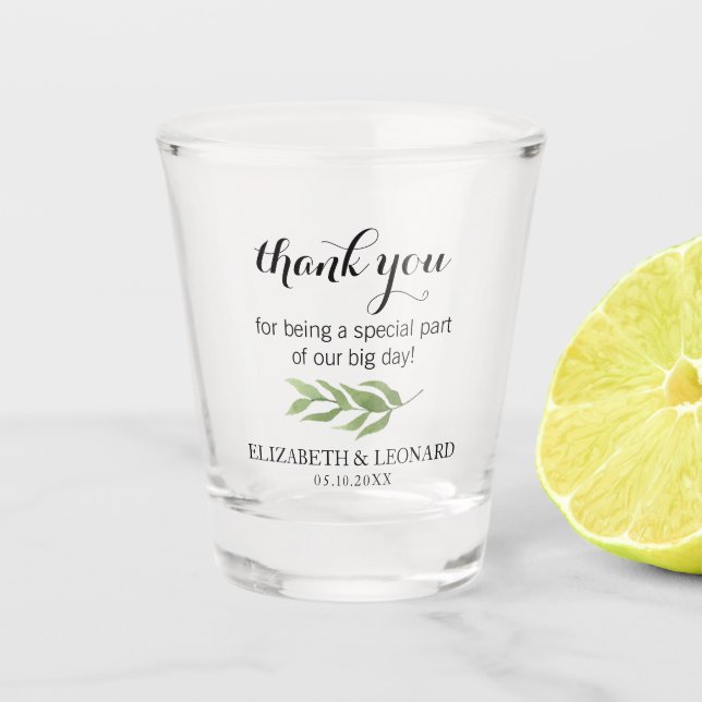 Wedding Favor Thank you Shot Glass (Front)