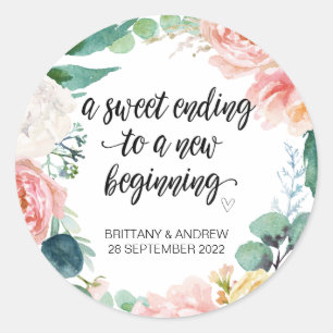Wedding Favor Treat Bag Jam Jar Sweet Beginning Cl Classic Round Sticker