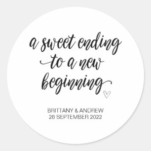 Wedding Favor Treat Bag Jam Jar Sweet Beginning Cl Classic Round Sticker