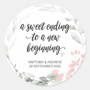 Wedding Favor Treat Bag Jam Jar Sweet Beginning Cl Classic Round Sticker