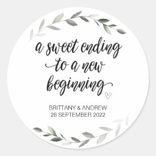 Wedding Favor Treat Bag Jam Jar Sweet Beginning Cl Classic Round Sticker