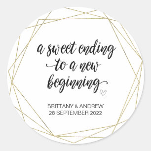 Wedding Favor Treat Bag Jam Jar Sweet Beginning Cl Classic Round Sticker