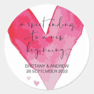 Wedding Favor Treat Bag Jam Jar Sweet Beginning Classic Round Sticker