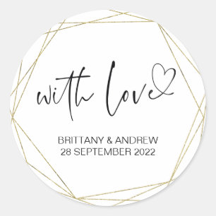 Wedding Favor Treat Bag Jam With Love Thank You Classic Round Sticker