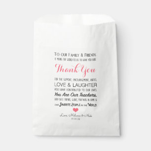 Wedding Favor Treat Thank You Message pink 3605 Bag