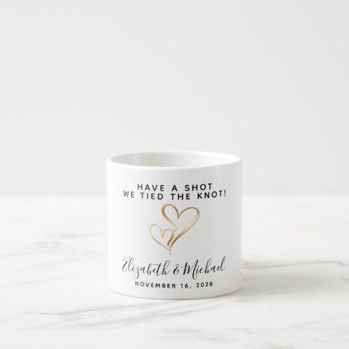 Wedding Favor We Tied The Knot Custom Espresso Cup