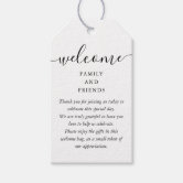 Wedding Welcome Bag Tags Lovely Calligraphy