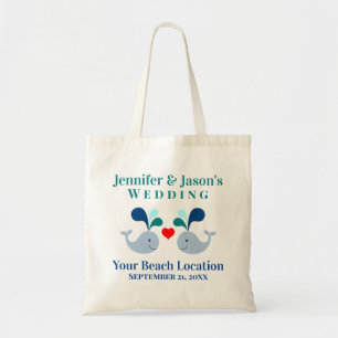 Wedding Favor Whale Tropical Beach Destination Tote Bag