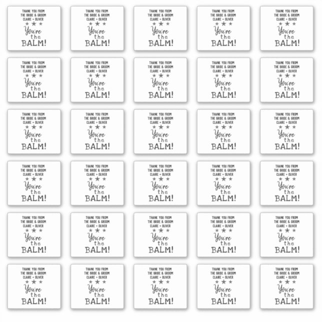 Wedding Favor | You're the Balm Cute Custom Lip Sticker (Front)