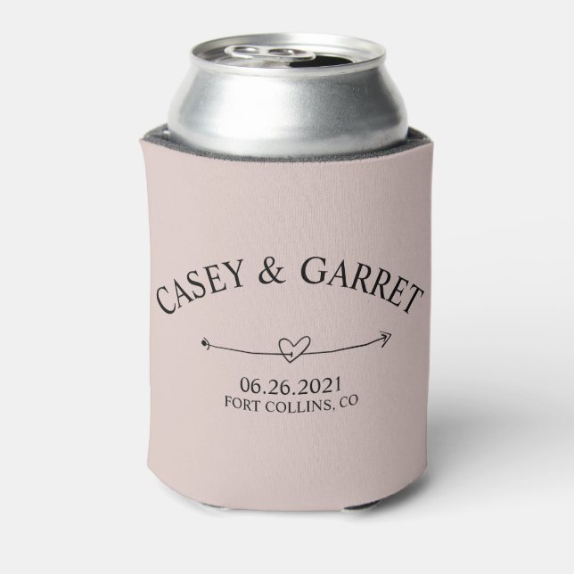 Wedding Favors, Beer Coozies, Bridal Party Gift Can Cooler (Can Back)