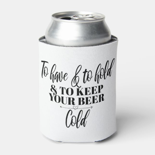 Wedding Favors, Beer Coozies, Bridal Party Gift Can Cooler (Can Front)