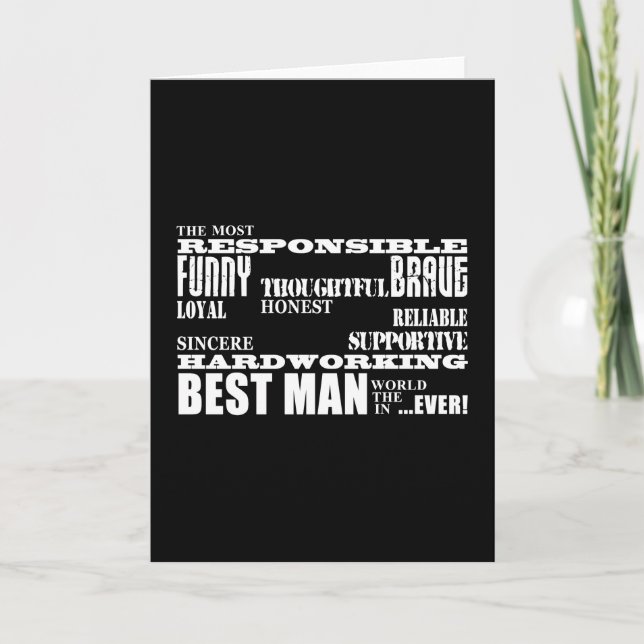 Wedding Favors Best & Greatest Best Men Qualities Thank You Card (Front)