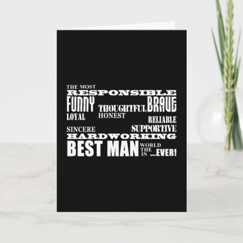 Wedding Favors Best  Greatest Best Men Qualities Thank You Card