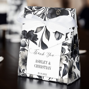 Wedding favors black and white floral favor boxes