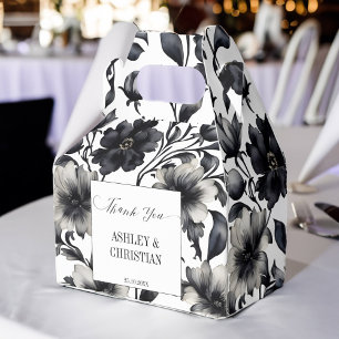 Wedding favors black and white floral favor boxes
