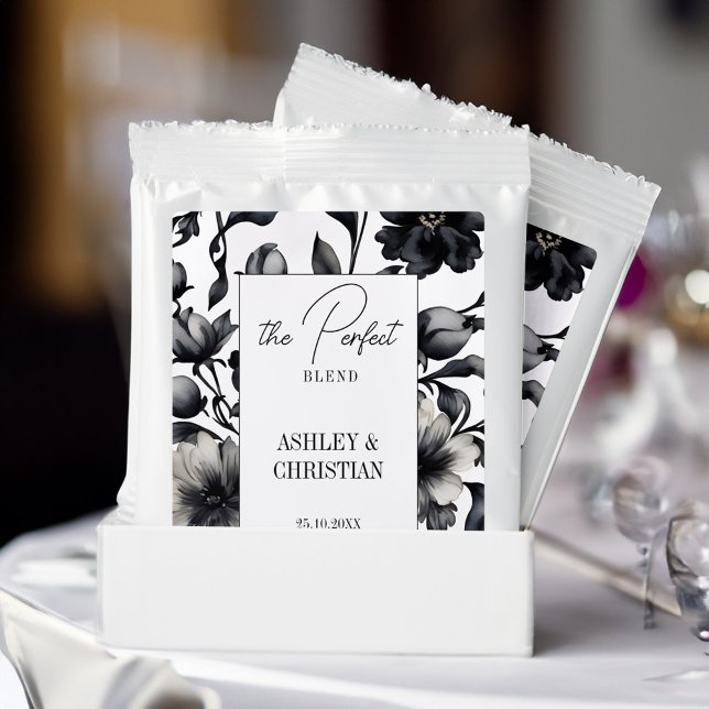 Wedding favors black and white margarita drink mix (Wedding favors black and white vintage flowers personalized margarita drink mix thank you favors)