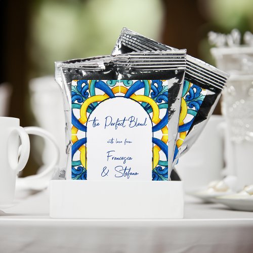 Wedding favors bridal shower favors Majolica tiles Coffee Drink Mix