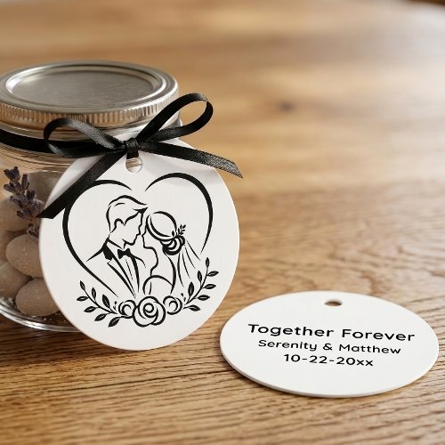 Wedding Favors Bride Groom Heart Just Married Favor Tags