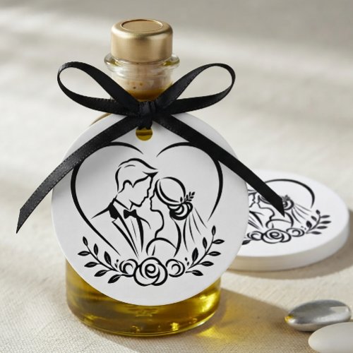 Wedding Favors Bride Groom Heart Just Married Favor Tags